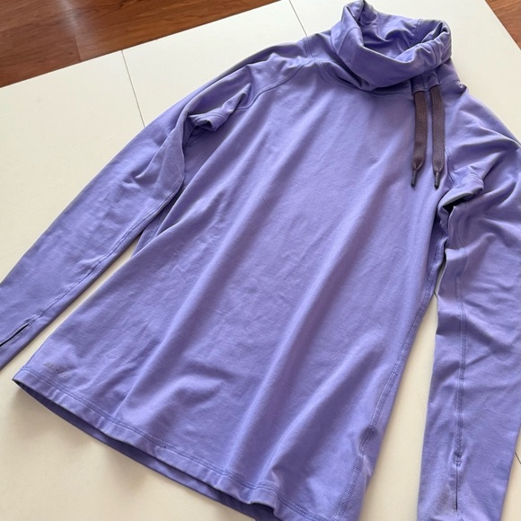 Nike Lavender Cowl Neck Athleisure Top Thumbhole Active Sweatshirt Pilates Yoga - Picture 2 of 4